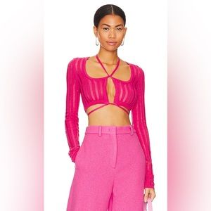 Lovers + Friends 
Marissa Sheer Rib Long Sleeve Micro Crop